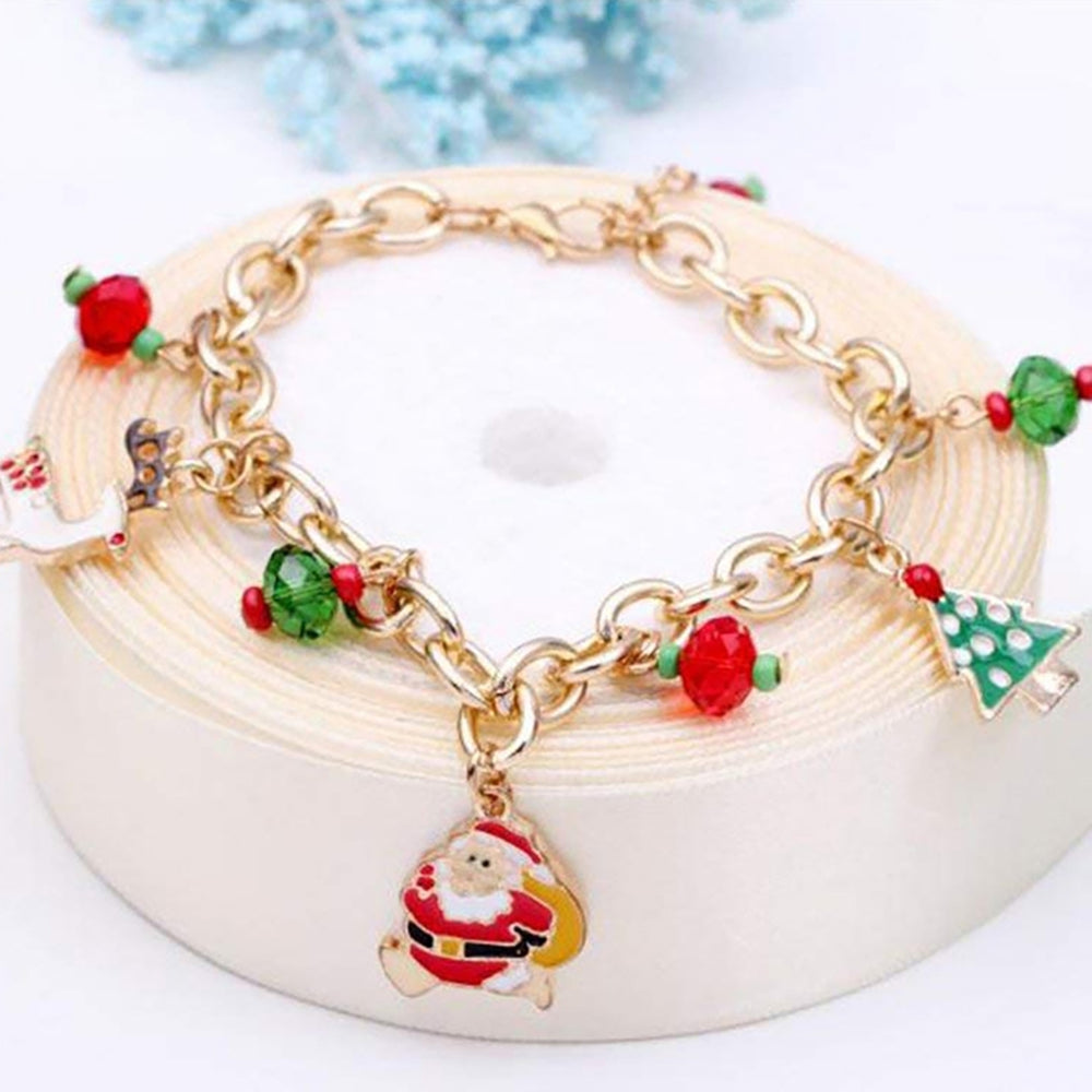 Cuff Bracelets Delicate Creative Santa Clause Chain Bangle for Christmas Image 2