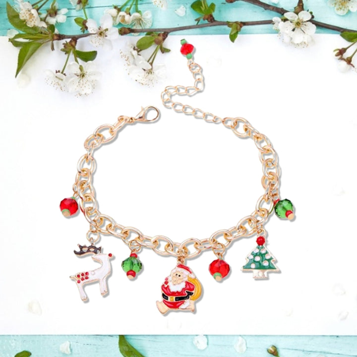 Cuff Bracelets Delicate Creative Santa Clause Chain Bangle for Christmas Image 3