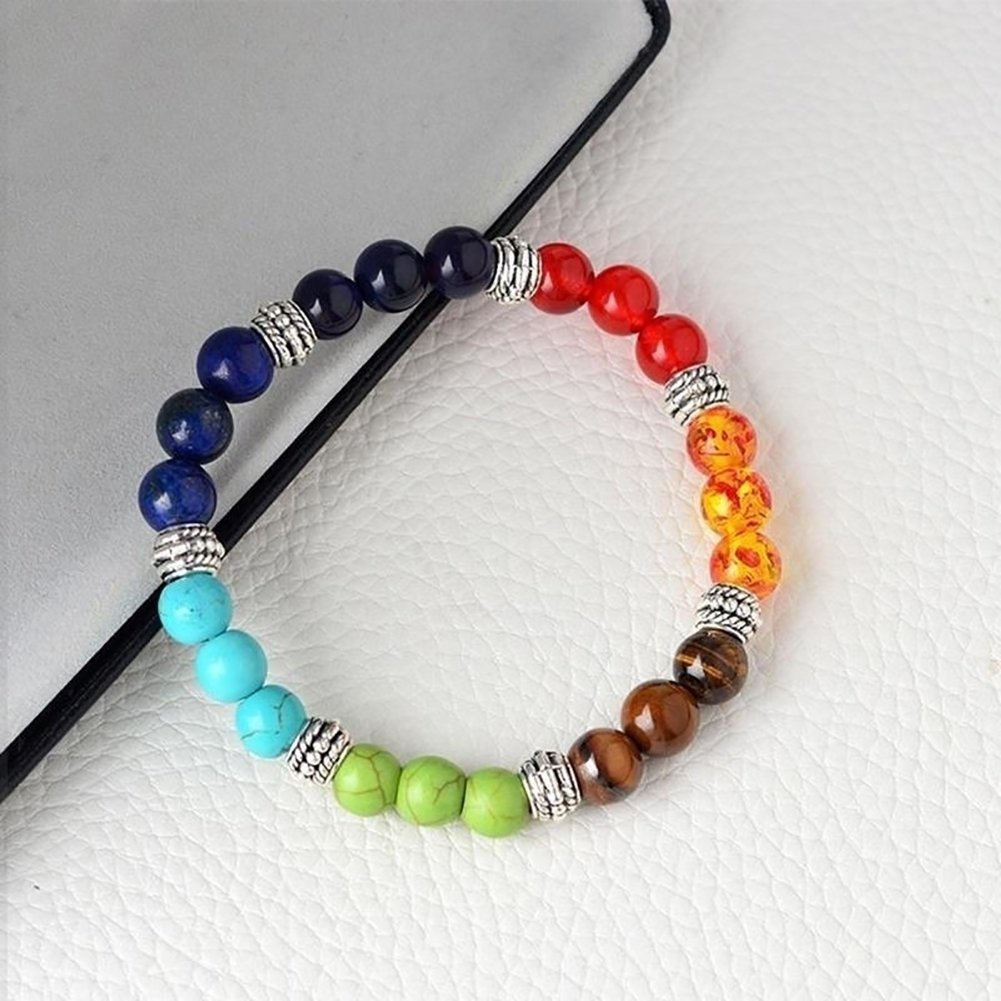 1Pc Women Men Artificial Turquoise Beaded Strand Bracelet Bangle Wrist Jewelry Image 10