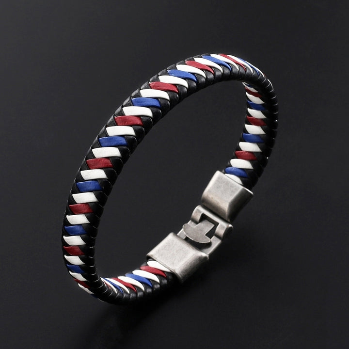 Men Women Faux Leather Braided Bracelet Buckle Bangle Jewelry Wristband Gift Image 4