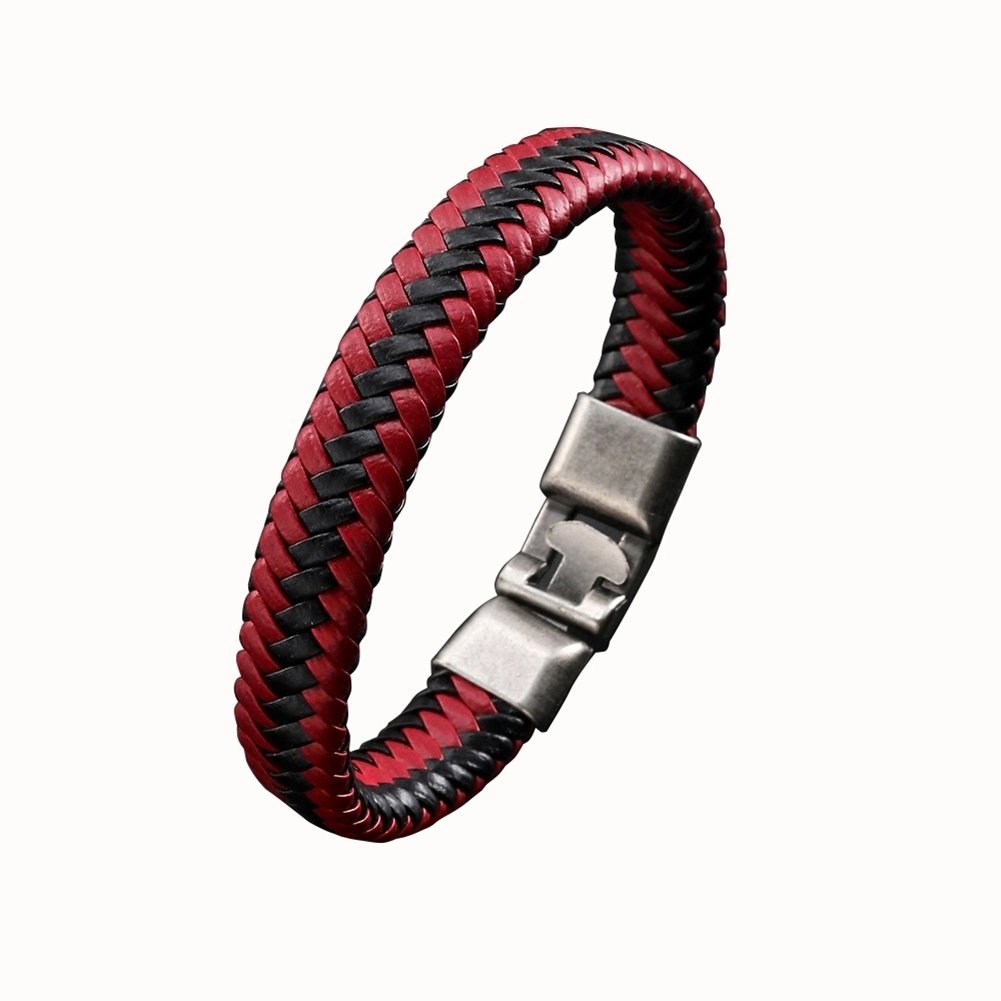 Men Women Faux Leather Braided Bracelet Buckle Bangle Jewelry Wristband Gift Image 1