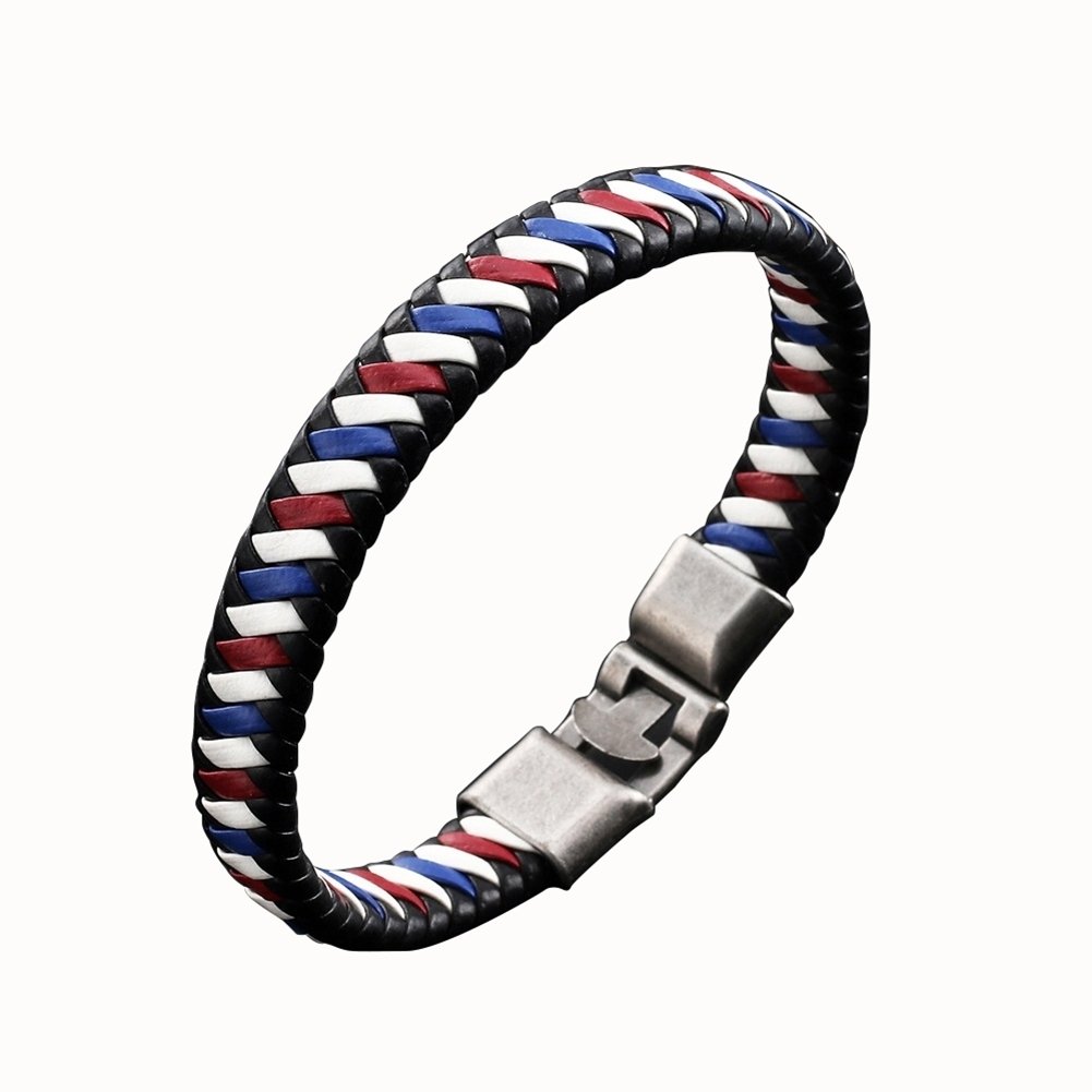 Men Women Faux Leather Braided Bracelet Buckle Bangle Jewelry Wristband Gift Image 8