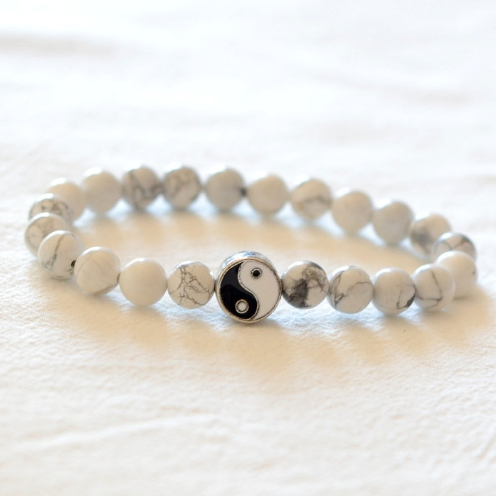 Fashion Classic Round Yin Yang Beads Unisex Bracelet Lovers Couple Jewelry Gift Image 9