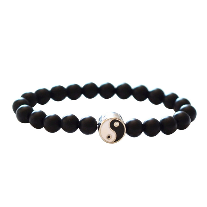 Fashion Classic Round Yin Yang Beads Unisex Bracelet Lovers Couple Jewelry Gift Image 12