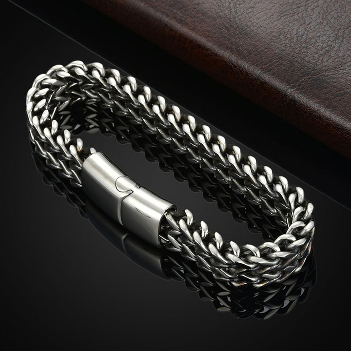 Bracelet Polished Skin-Friendly Titanium Steel Men Braided Chain Bracelet for Brithday Image 1