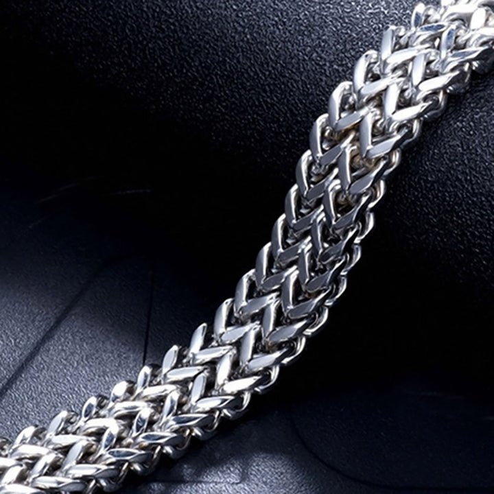 Bracelet Polished Skin-Friendly Titanium Steel Men Braided Chain Bracelet for Brithday Image 3