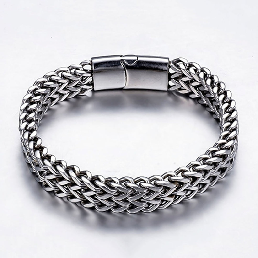 Bracelet Polished Skin-Friendly Titanium Steel Men Braided Chain Bracelet for Brithday Image 4