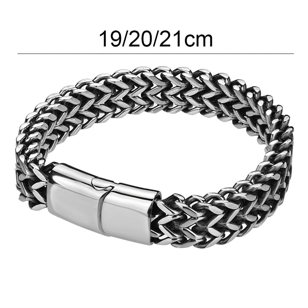 Bracelet Polished Skin-Friendly Titanium Steel Men Braided Chain Bracelet for Brithday Image 4