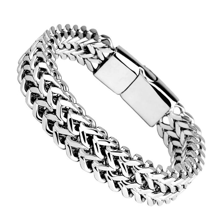 Bracelet Polished Skin-Friendly Titanium Steel Men Braided Chain Bracelet for Brithday Image 7