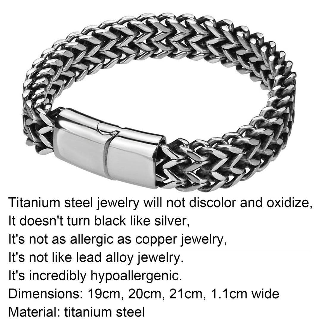 Bracelet Polished Skin-Friendly Titanium Steel Men Braided Chain Bracelet for Brithday Image 8