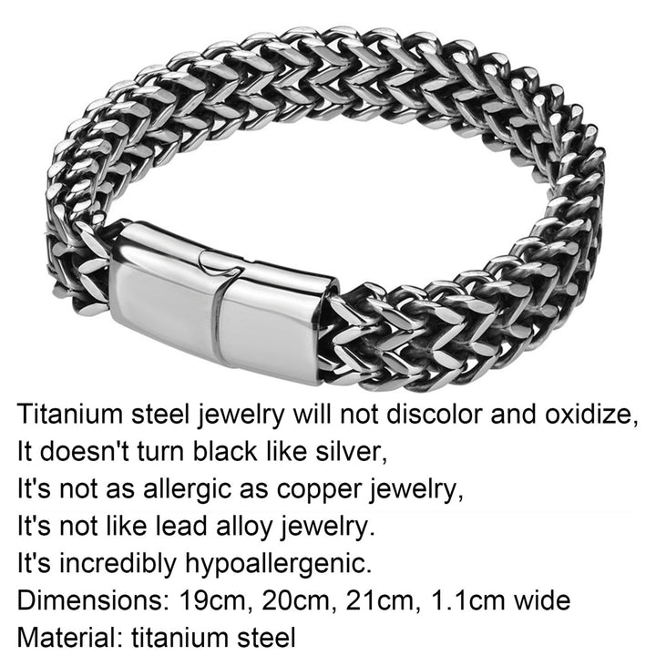 Bracelet Polished Skin-Friendly Titanium Steel Men Braided Chain Bracelet for Brithday Image 8