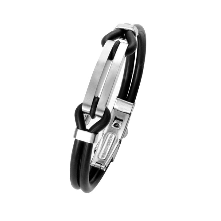 Fashion Women Men Engraving Titanium Steel Silicone Bangle Bracelet Couple Gift Image 10