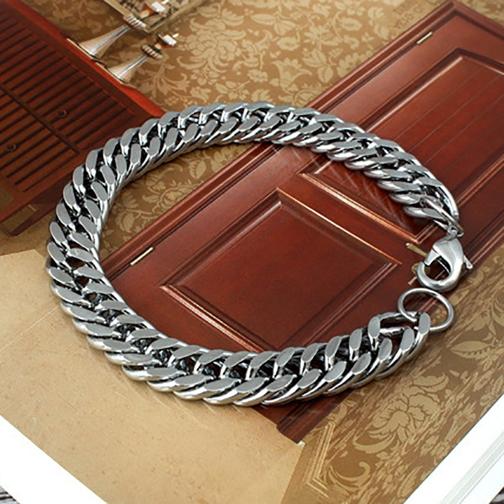 Heavy Punk Rock Titanium Stainless Steel Men Fashion Bracelet Jewelry Bangle Image 4