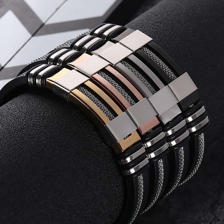 Unique Men Titanium Steel Hand Chain Handmade Bracelet Bangle Club Jewelry Gift Image 6