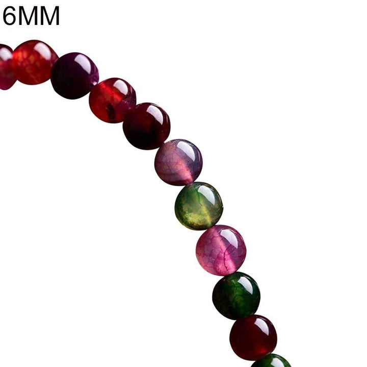 6/8/10mm Faux Agate Tourmaline Loose Round Beads Strand Bracelet Jewelry Making Image 4