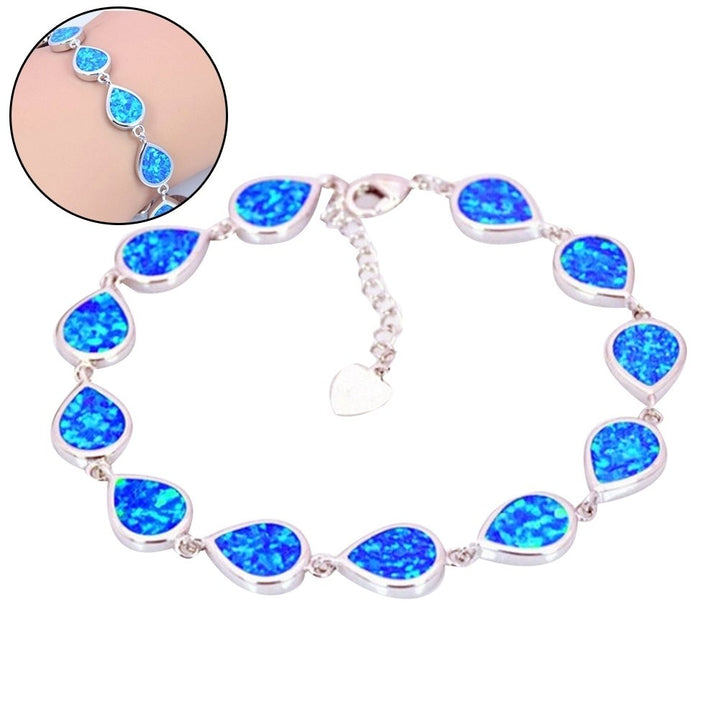 Unisex Fashion Water Drop Opal Bracelet Hand Chain Party Jewelry Accessory Gift Image 1