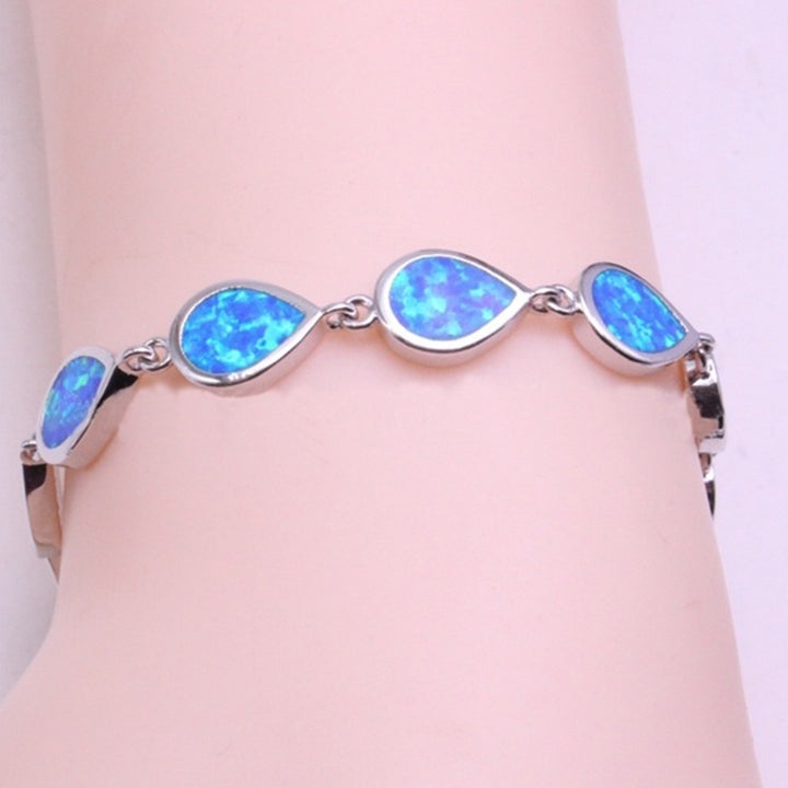 Unisex Fashion Water Drop Opal Bracelet Hand Chain Party Jewelry Accessory Gift Image 3