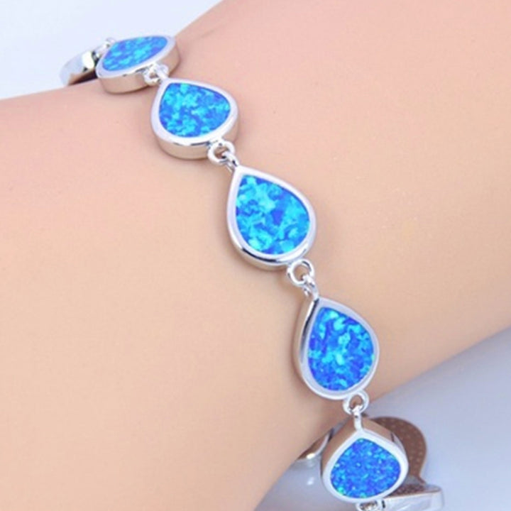 Unisex Fashion Water Drop Opal Bracelet Hand Chain Party Jewelry Accessory Gift Image 4