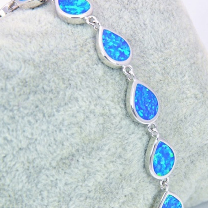 Unisex Fashion Water Drop Opal Bracelet Hand Chain Party Jewelry Accessory Gift Image 6