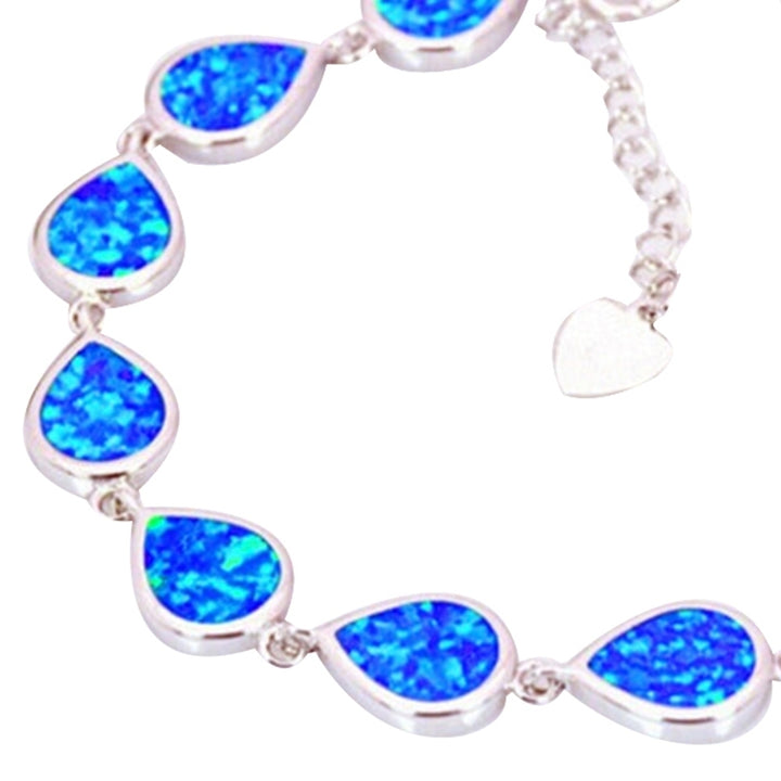 Unisex Fashion Water Drop Opal Bracelet Hand Chain Party Jewelry Accessory Gift Image 9