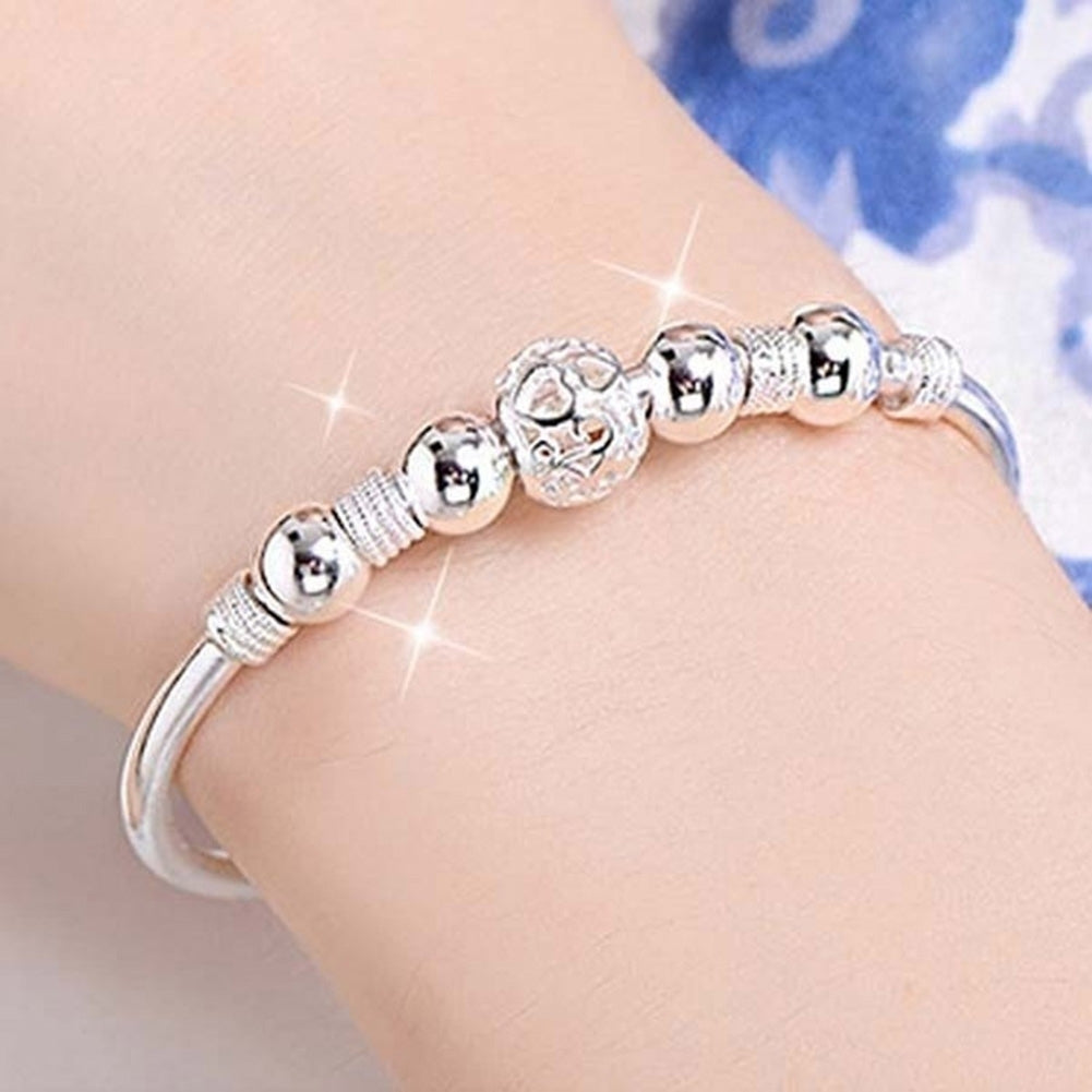 Hollow Bead Charm Bracelet Bangle Fashion Women Adjustable Party Jewelry Gift Image 7