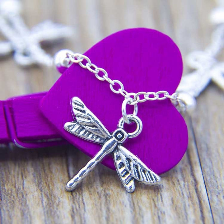 Simple Dragonfly Tassel Charm Ball Chain Bracelet Bangle Women Jewelry Gift Image 1