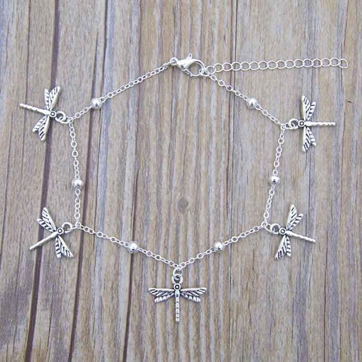 Simple Dragonfly Tassel Charm Ball Chain Bracelet Bangle Women Jewelry Gift Image 4