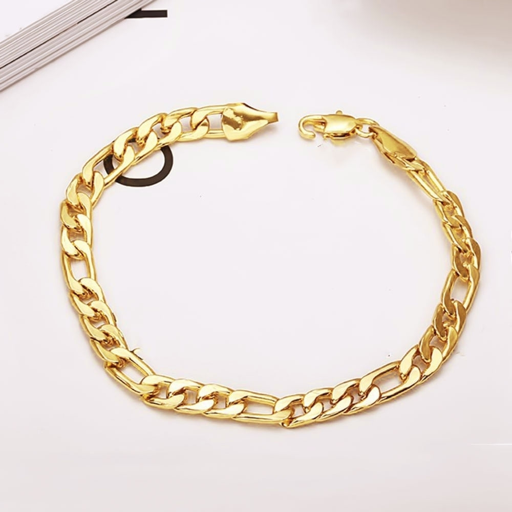 Simple Square Buckle Sideways Chain Bangle Bracelet Men Jewelry Birthday Gift Image 2