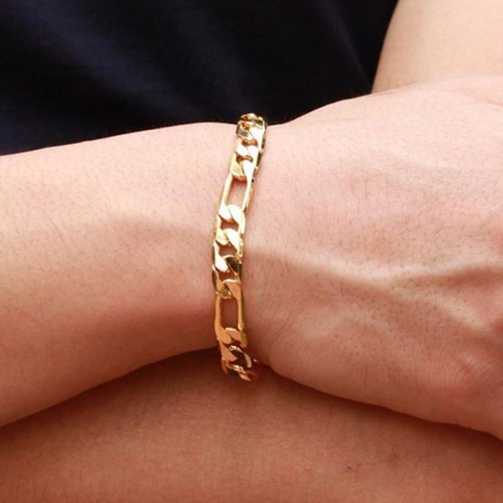 Simple Square Buckle Sideways Chain Bangle Bracelet Men Jewelry Birthday Gift Image 6