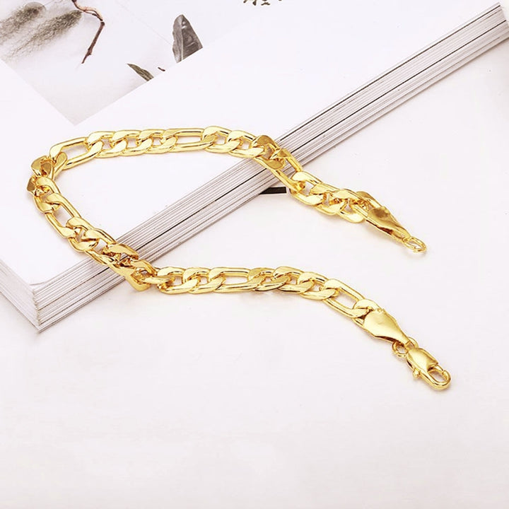 Simple Square Buckle Sideways Chain Bangle Bracelet Men Jewelry Birthday Gift Image 7