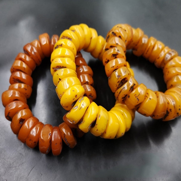 Fashion Natural Amber Beeswax Abacus Beaded Bracelet Hand Jewelry Accessory Gift Image 1