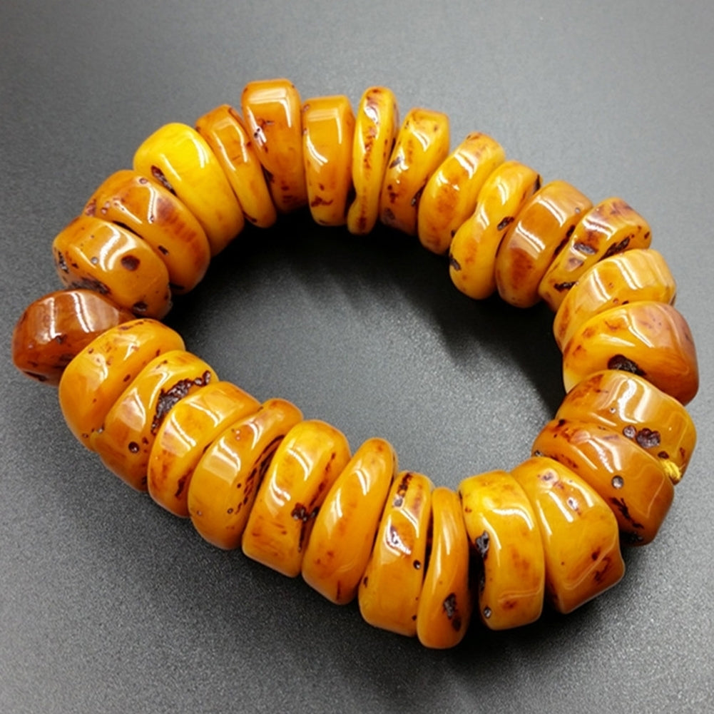 Fashion Natural Amber Beeswax Abacus Beaded Bracelet Hand Jewelry Accessory Gift Image 2