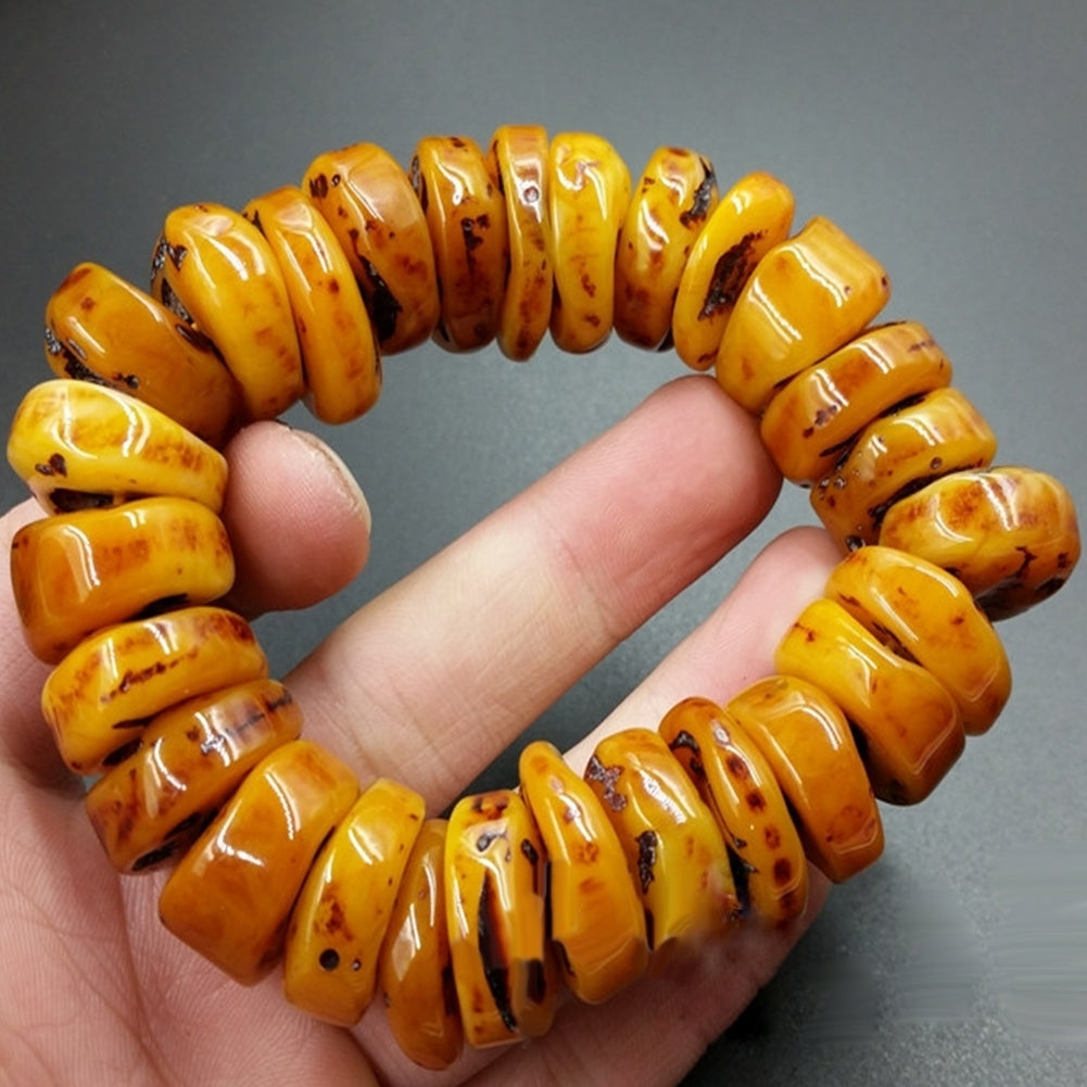 Fashion Natural Amber Beeswax Abacus Beaded Bracelet Hand Jewelry Accessory Gift Image 3