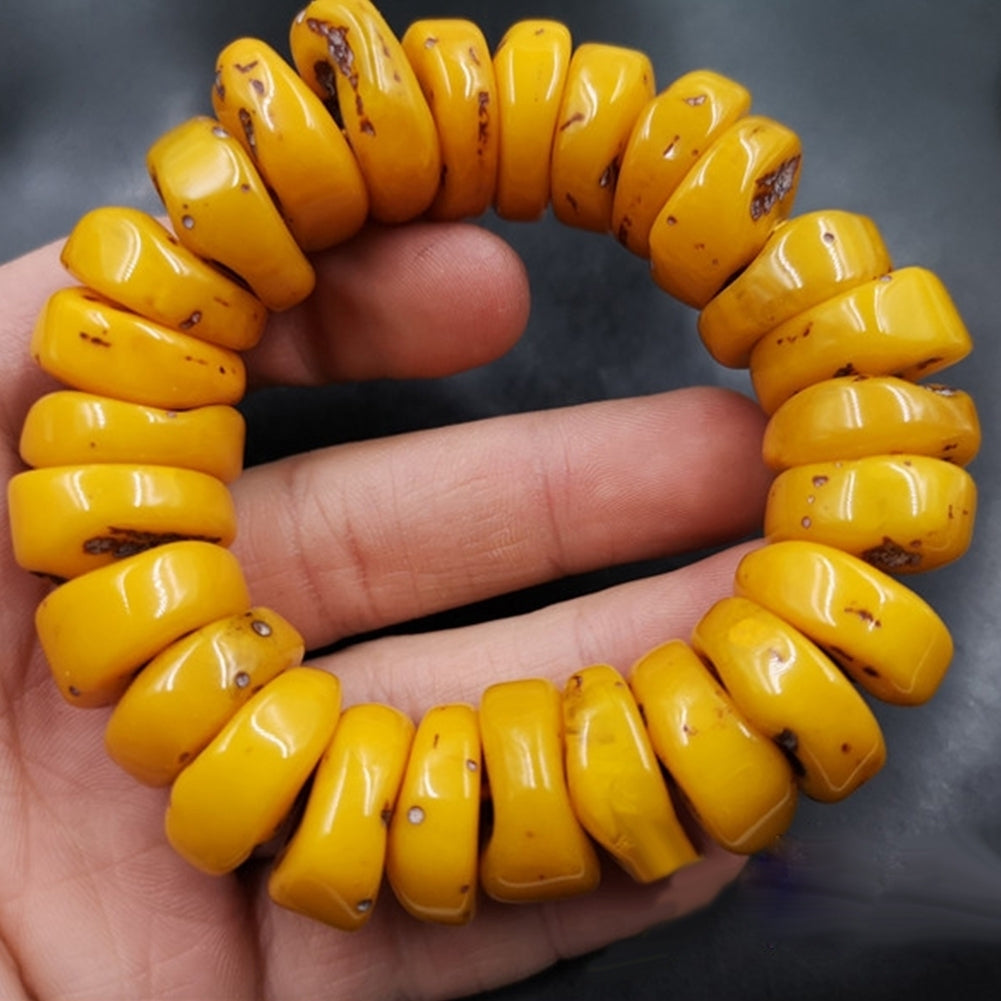 Fashion Natural Amber Beeswax Abacus Beaded Bracelet Hand Jewelry Accessory Gift Image 4