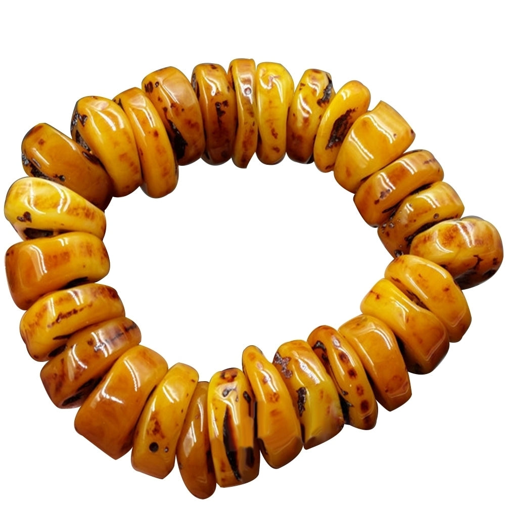 Fashion Natural Amber Beeswax Abacus Beaded Bracelet Hand Jewelry Accessory Gift Image 8