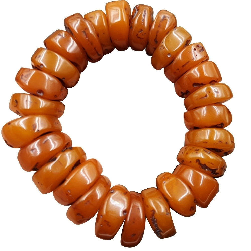 Fashion Natural Amber Beeswax Abacus Beaded Bracelet Hand Jewelry Accessory Gift Image 9