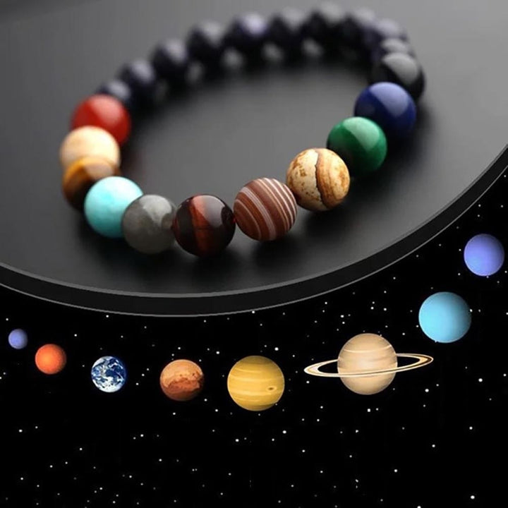 Fashion Universe 8 Planets Beaded Bracelet Bangle Couple Elastic Jewelry Gift Image 3