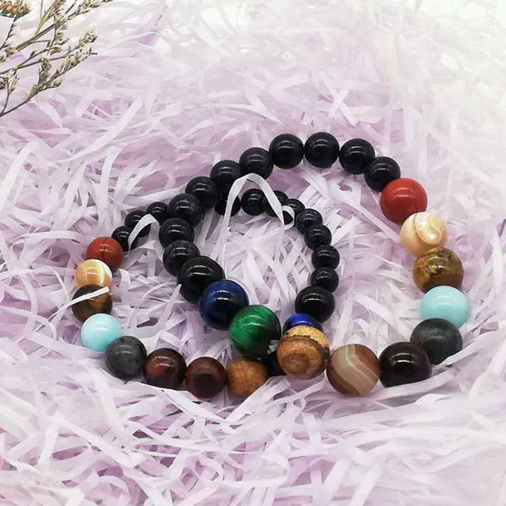 Fashion Universe 8 Planets Beaded Bracelet Bangle Couple Elastic Jewelry Gift Image 6