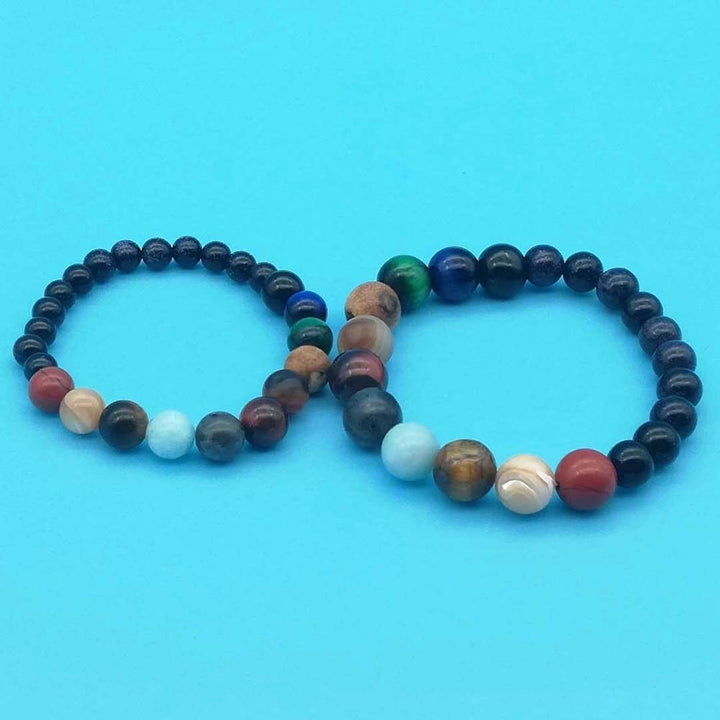 Fashion Universe 8 Planets Beaded Bracelet Bangle Couple Elastic Jewelry Gift Image 7