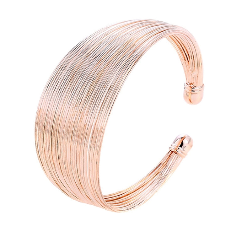 Fashion Women Multi Wire Circle Opening Bangle Adjustable Cuff Bracelet Gift Image 9