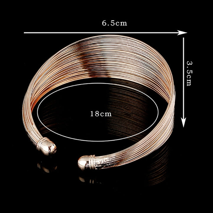 Fashion Women Multi Wire Circle Opening Bangle Adjustable Cuff Bracelet Gift Image 11