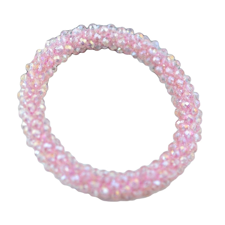 Shiny Rhinestone Elastic Bracelet Bangle Hair Rope Hairband Nepal Women Jewelry Image 7