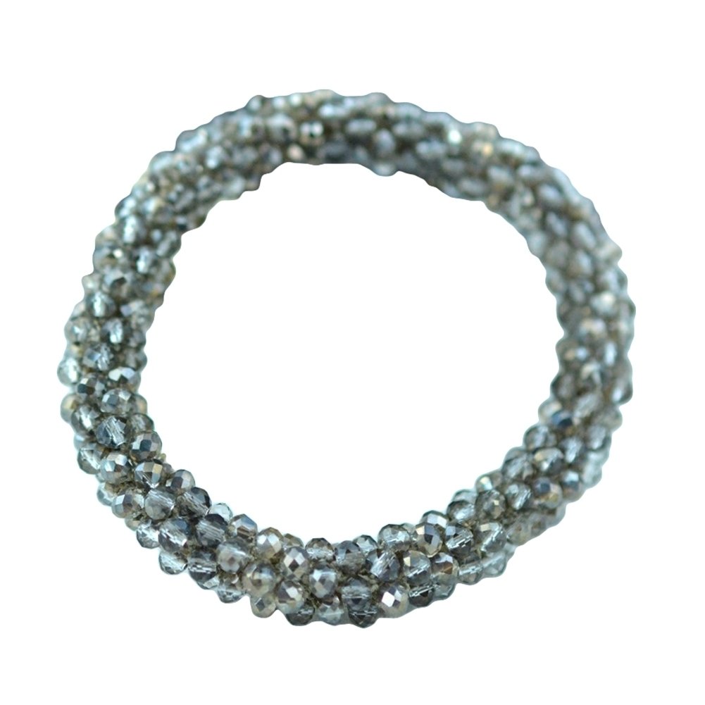 Shiny Rhinestone Elastic Bracelet Bangle Hair Rope Hairband Nepal Women Jewelry Image 9