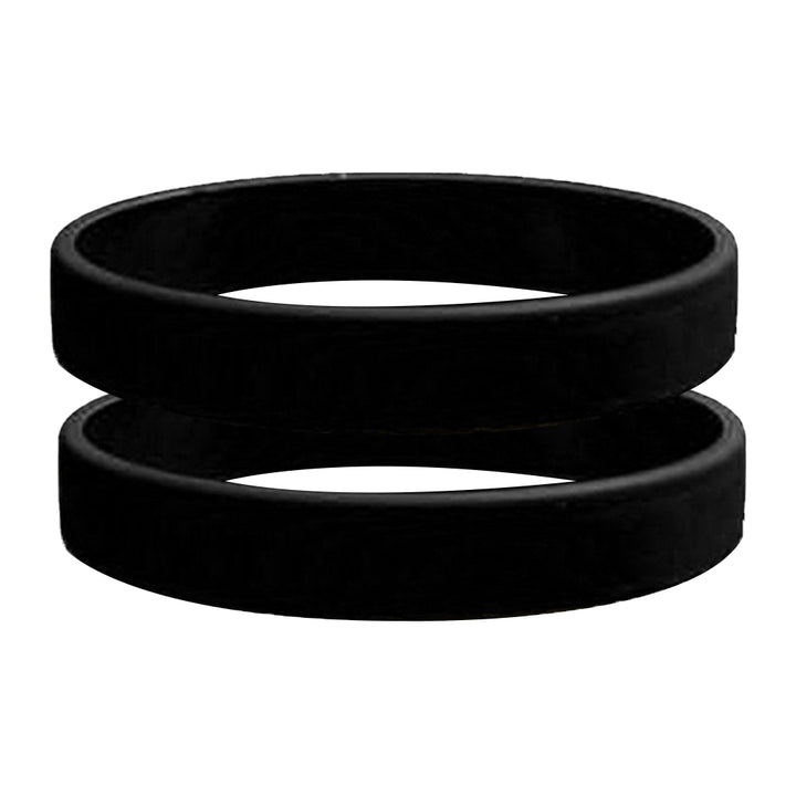 2 Pcs Men Women Silicone Wristbands Solid Color Sports Bracelet Bangle Gift Image 2