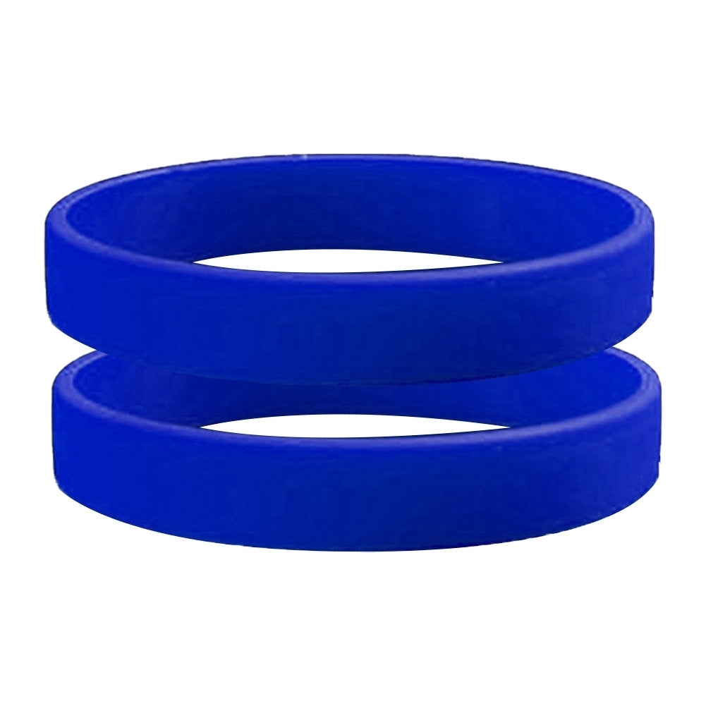 2 Pcs Men Women Silicone Wristbands Solid Color Sports Bracelet Bangle Gift Image 3