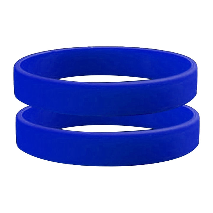 2 Pcs Men Women Silicone Wristbands Solid Color Sports Bracelet Bangle Gift Image 3