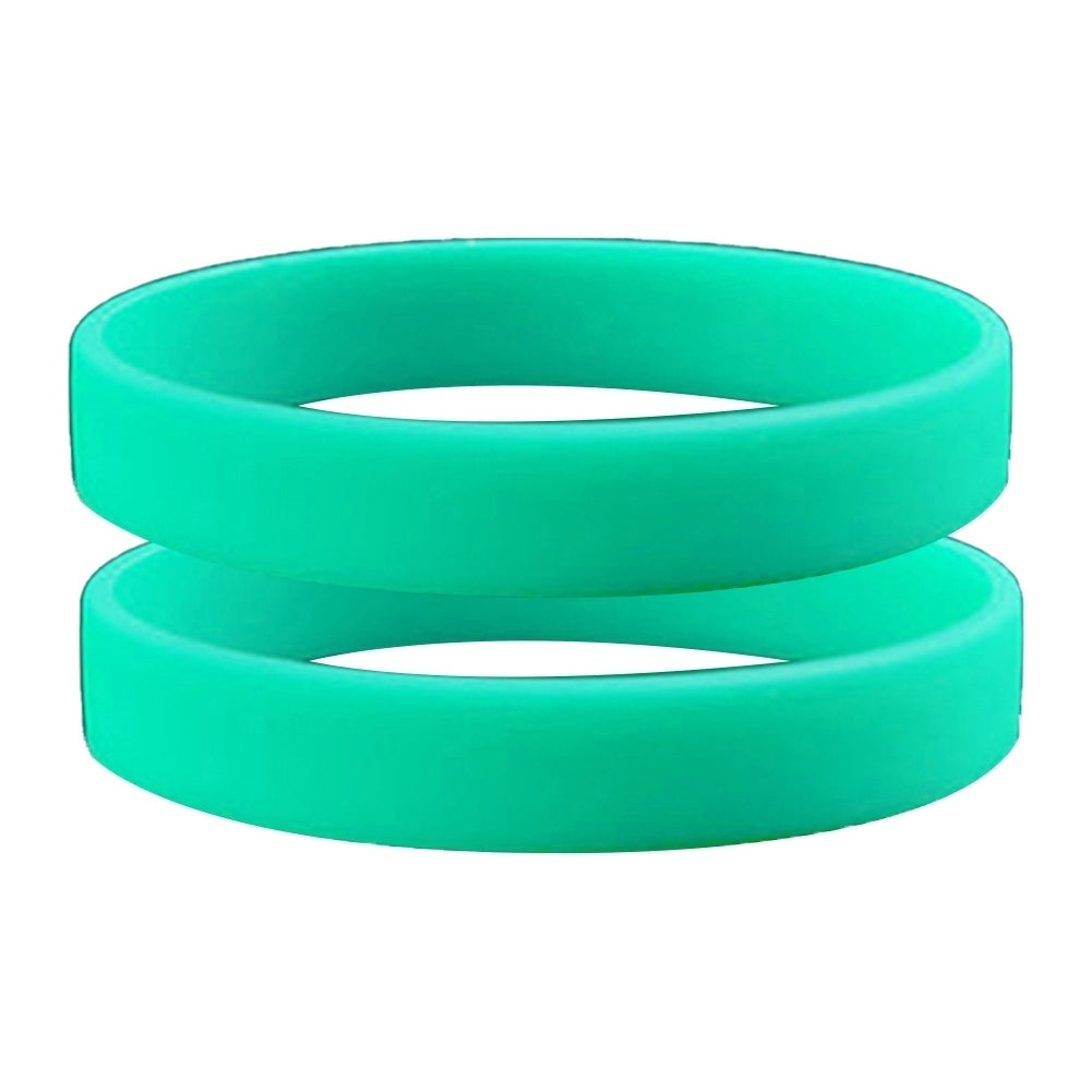 2 Pcs Men Women Silicone Wristbands Solid Color Sports Bracelet Bangle Gift Image 4