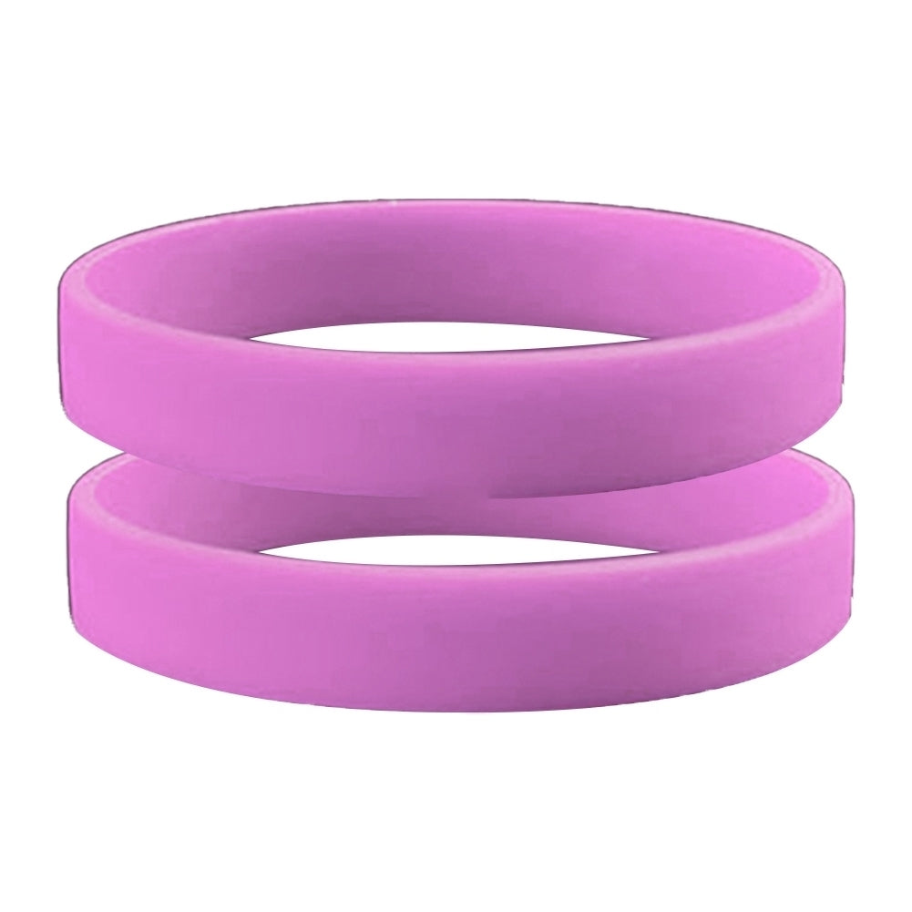 2 Pcs Men Women Silicone Wristbands Solid Color Sports Bracelet Bangle Gift Image 7