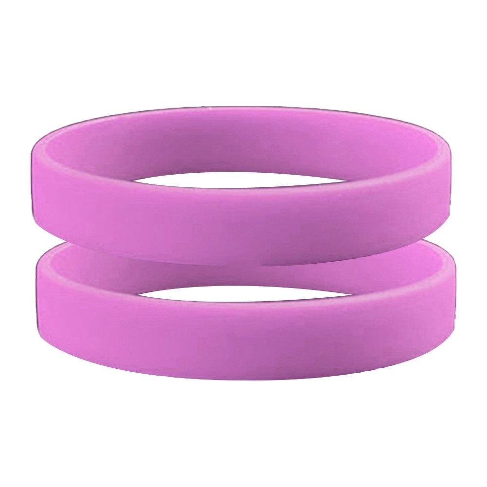 2 Pcs Men Women Silicone Wristbands Solid Color Sports Bracelet Bangle Gift Image 1