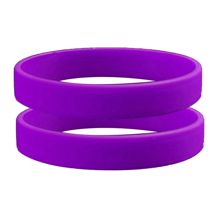 2 Pcs Men Women Silicone Wristbands Solid Color Sports Bracelet Bangle Gift Image 8